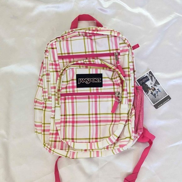 Jansport Bags New Jansport Big Student Backpack Pink Plaid 34l